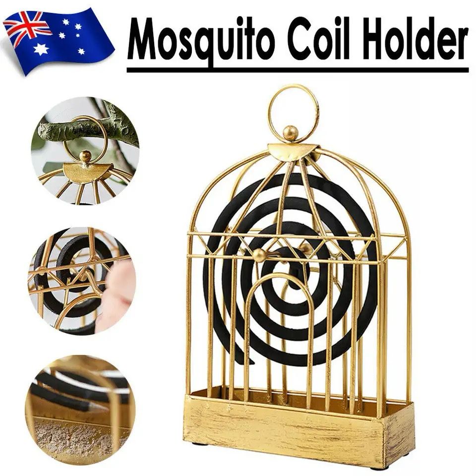 MOSQUITO COIL HOLDER BIRD CAGE SHAPE HAND-MADE EUROPEAN STYLE MOSQUITO REPELLENT INCENSES RACK PLATE HOME DECORATION INCENSE COIL BURNER METAL HANGING BIRD CAGE INCENSE HOLDER FOR OUTDOOR HOME GARDEN