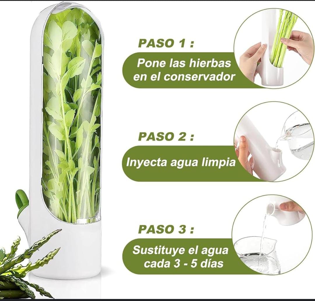 HERB SAVER, HERB KEEPER FOR REFRIGERATOR, CILANTRO CONTAINER FOR FRIDGE, FRESH HERBS LETTUCE VEGETABLE PRESERVATION BOTTLE KEEPER PARSLEY MINT REFRIGERATOR STORAGE FOR FRESH FOR 2-3 WEEKS