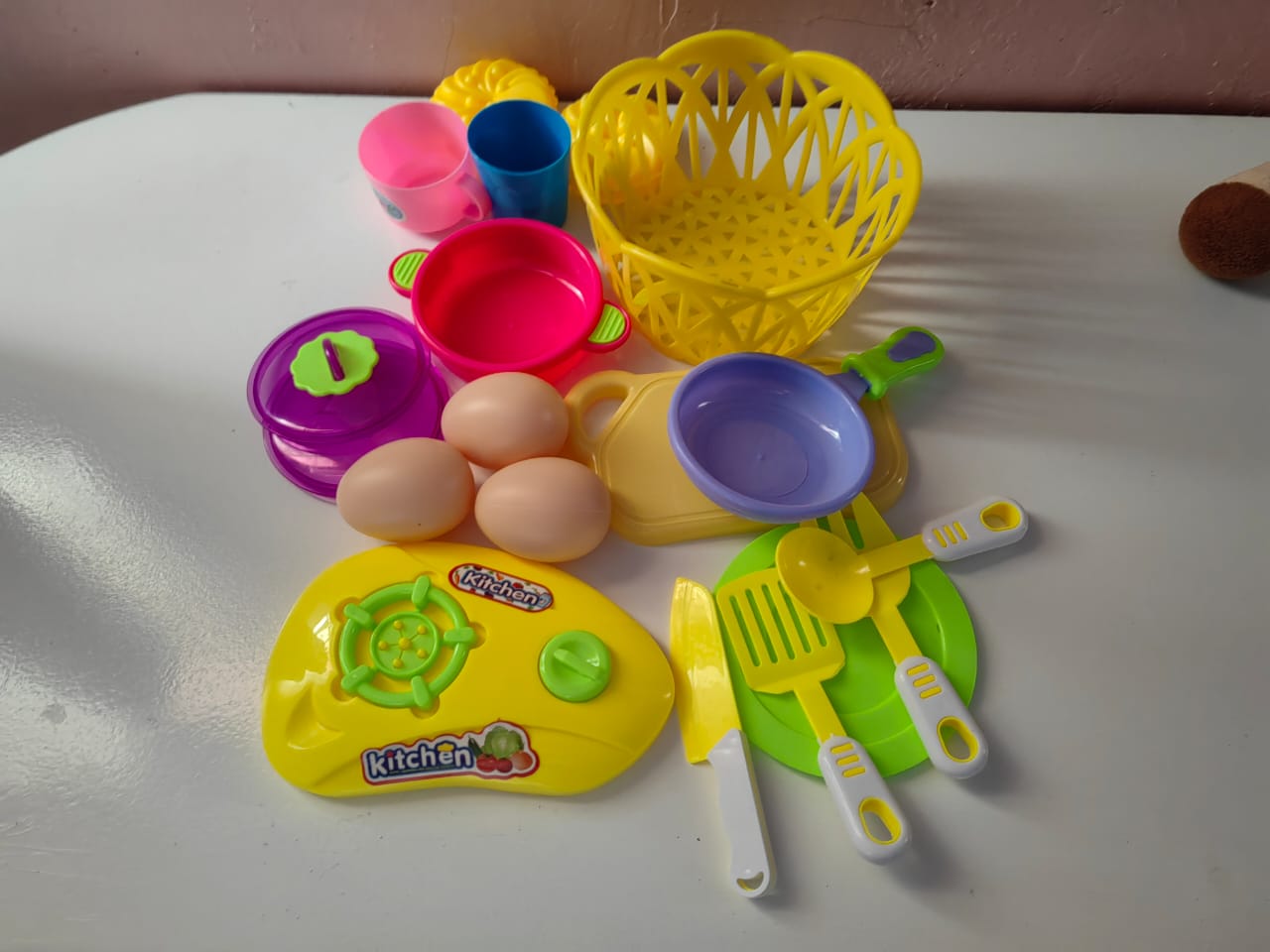 KITCHEN PLAY SET KIDS KITCHEN UTENSILSPLAY KITCHEN ACCESSORIES – COOKWARE, DISHES, UTENSILS –PLAY SET FOR KIDS – PRETEND PLAY TOYS – 2 YEARS + – MINI CHEF KITCHEN SET
