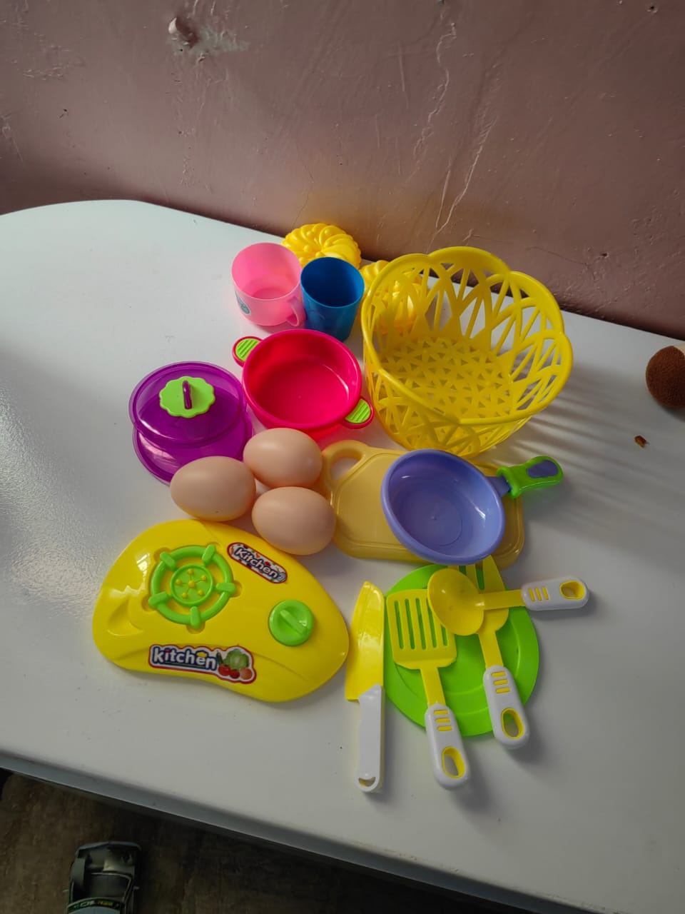 KITCHEN PLAY SET KIDS KITCHEN UTENSILSPLAY KITCHEN ACCESSORIES – COOKWARE, DISHES, UTENSILS –PLAY SET FOR KIDS – PRETEND PLAY TOYS – 2 YEARS + – MINI CHEF KITCHEN SET