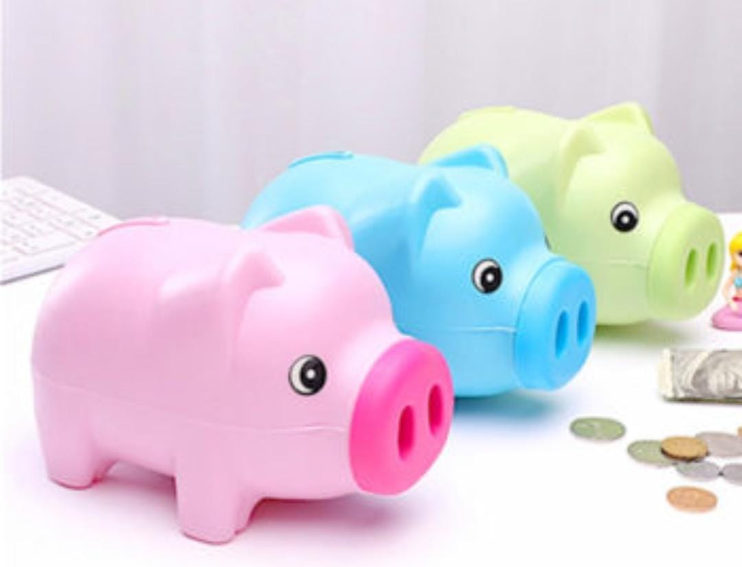 CUTE PIGGY BANK FOR MONEY BANK COIN BANK FOR BOYS AND GIRLS MY FIRST UNBREAKABLE MONEY BANK LARGE SIZE DECORATION SAVINGS CHRISTMAS, HALLOWEEN, BIRTHDAY GIFT (BLUE & GREEN)
