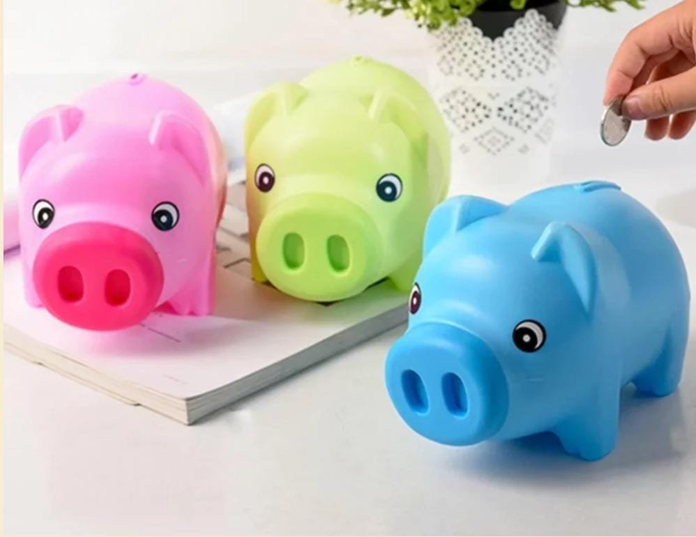 CUTE PIGGY BANK FOR MONEY BANK COIN BANK FOR BOYS AND GIRLS MY FIRST UNBREAKABLE MONEY BANK LARGE SIZE DECORATION SAVINGS CHRISTMAS, HALLOWEEN, BIRTHDAY GIFT (BLUE & GREEN)