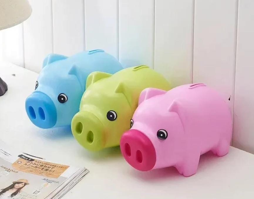 CUTE PIGGY BANK FOR MONEY BANK COIN BANK FOR BOYS AND GIRLS MY FIRST UNBREAKABLE MONEY BANK LARGE SIZE DECORATION SAVINGS CHRISTMAS, HALLOWEEN, BIRTHDAY GIFT (BLUE & GREEN)