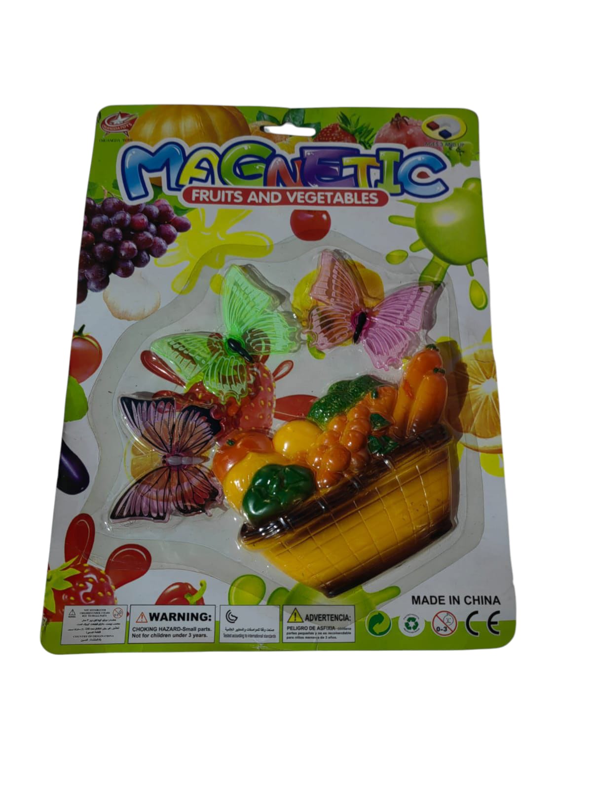 REFRIGERATOR MAGNETS VEGETABLES BASKET & BUTTERFLY FRIDGE MAGNET CUTE MAGNETS FOR FRIDGE – SET OF 8, REALISTIC DESIGN MAGNETS CREATIVE AND COLORFUL MAGNETIC KITCHEN DECOR