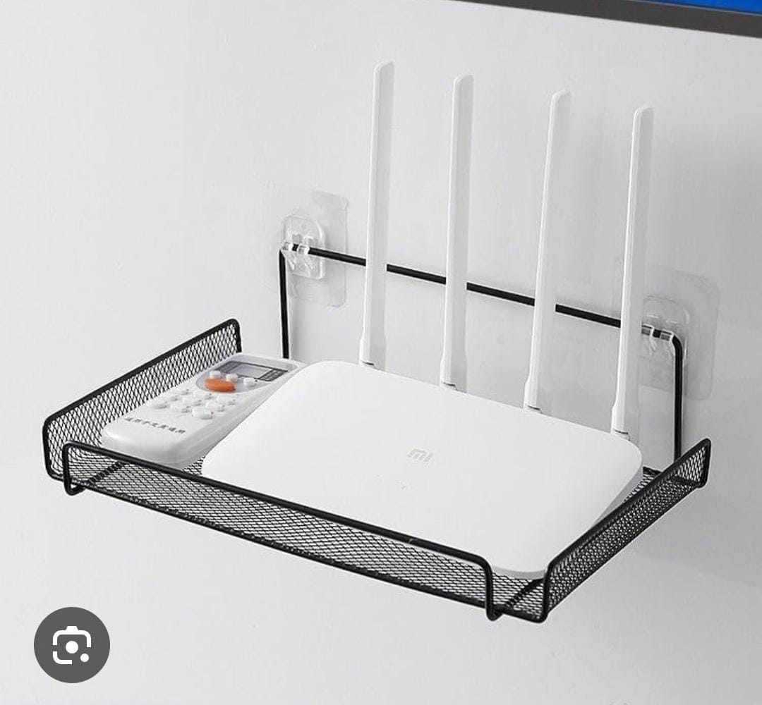 WIFI ROUTER HOLDER BLACK AND WHITE AVAILABLE FLOATING SHELF FOR WALL DVD PLAYER, CABLE BOXES, MODEM, WIFI ROUTER, WALL MOUNTED SHELF FOR LIVING ROOM, BEDROOM, BATHROOM