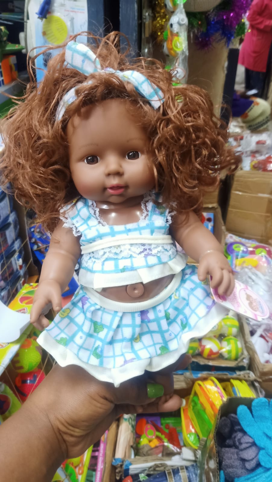 AFRICAN DOLL BLACK BABY DOLL, AFRICAN BLACK GIRL DOLL WITH DRESS, REALISTIC REBORN BABY DOLL FOR KIDS AGED 2 3 4 5 6, SILICONE SMALL BLACK DOLL TOY WITH LONG HAIR FOR BIRTHDAY GIFT