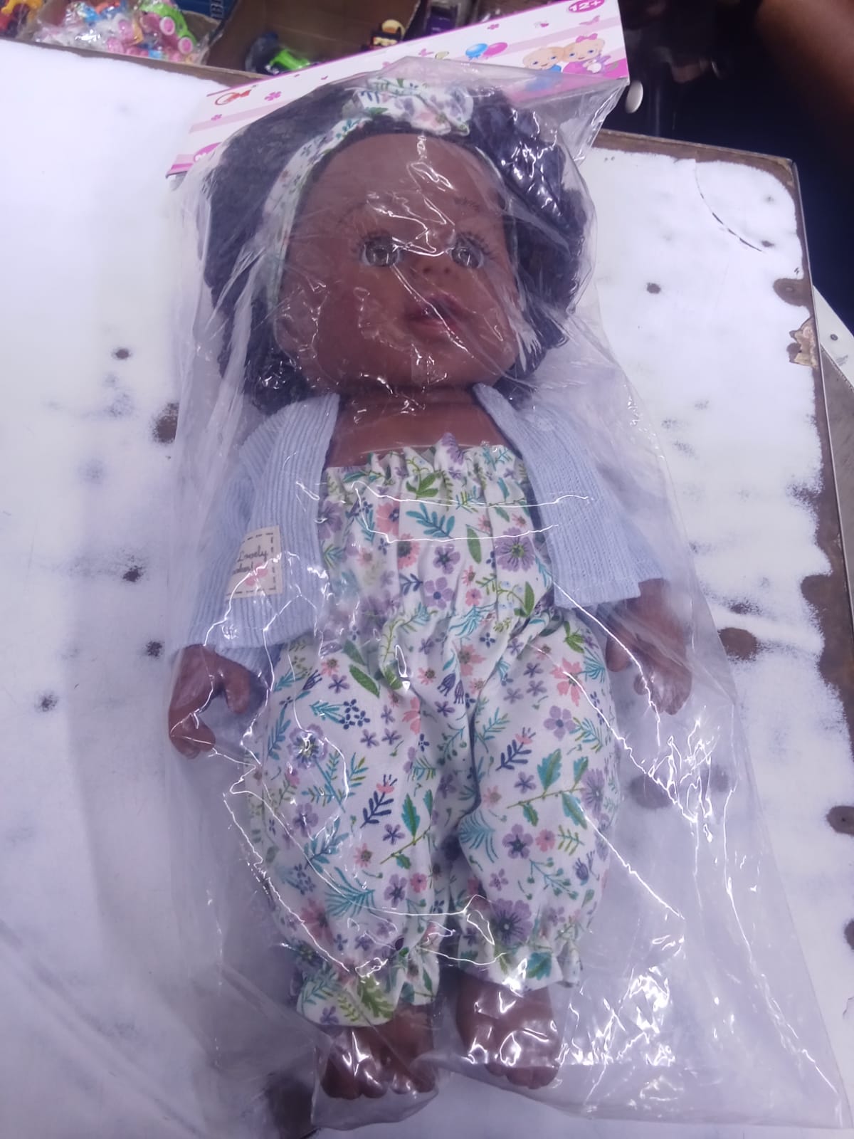 AFRICAN DOLL BLACK BABY DOLL, AFRICAN BLACK GIRL DOLL WITH DRESS, REALISTIC REBORN BABY DOLL FOR KIDS AGED 2 3 4 5 6, SILICONE SMALL BLACK DOLL TOY WITH LONG HAIR FOR BIRTHDAY GIFT