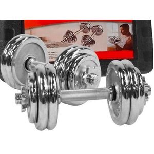 15 Kg Adjustable Chrome Dumbell weight sets for home/office/gym workout