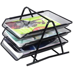 Desk Tray Office Desk Organizer - Sliding Document Trays Office Tray 3-Tier Mesh