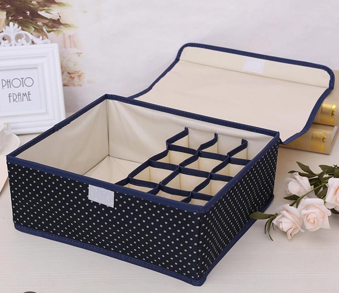 DRAWER ORGANISER CLOTHES - FOLD ABLE UNDERWEAR ORGANISER AND SOCK ORGANISER, BRA ORGANISER FABRIC DRESSER DRAWER ORGANISER DIVIDER FOR SOCKS, BRA, UNDERWEAR, TIE