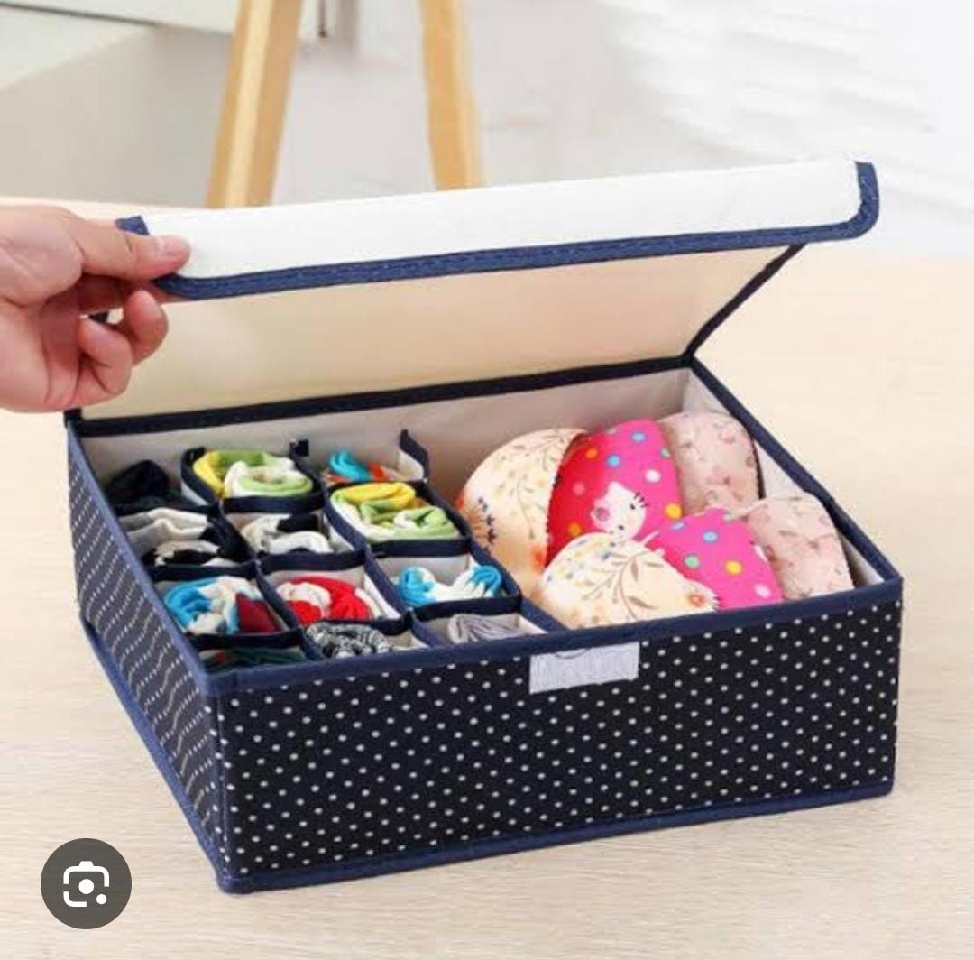 DRAWER ORGANISER CLOTHES - FOLD ABLE UNDERWEAR ORGANISER AND SOCK ORGANISER, BRA ORGANISER FABRIC DRESSER DRAWER ORGANISER DIVIDER FOR SOCKS, BRA, UNDERWEAR, TIE