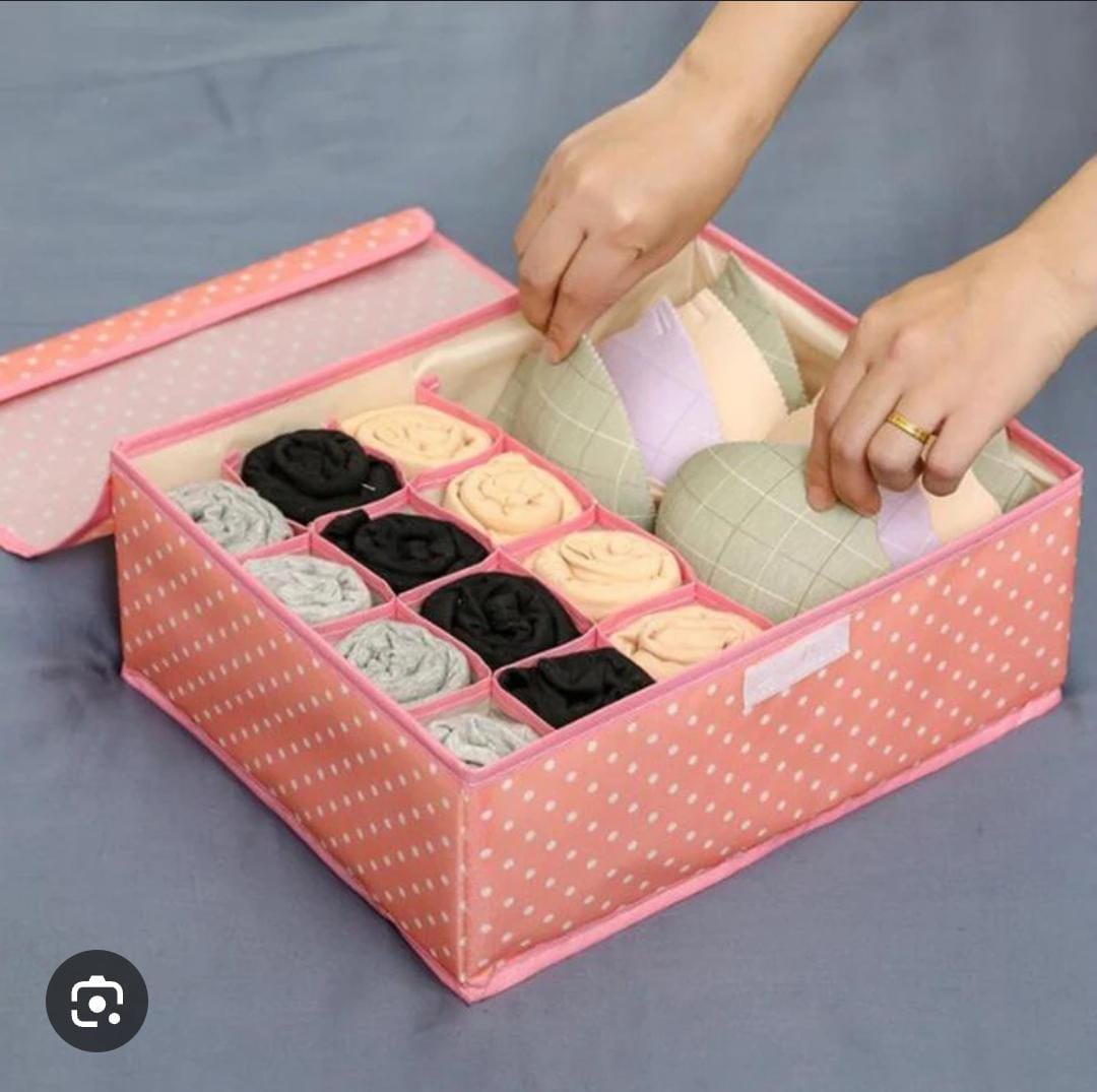 DRAWER ORGANISER CLOTHES - FOLD ABLE UNDERWEAR ORGANISER AND SOCK ORGANISER, BRA ORGANISER FABRIC DRESSER DRAWER ORGANISER DIVIDER FOR SOCKS, BRA, UNDERWEAR, TIE