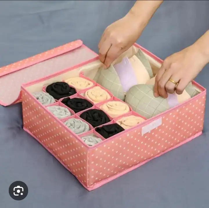 DRAWER ORGANISER CLOTHES - FOLD ABLE UNDERWEAR ORGANISER AND SOCK ORGANISER, BRA ORGANISER FABRIC DRESSER DRAWER ORGANISER DIVIDER FOR SOCKS, BRA, UNDERWEAR, TIE