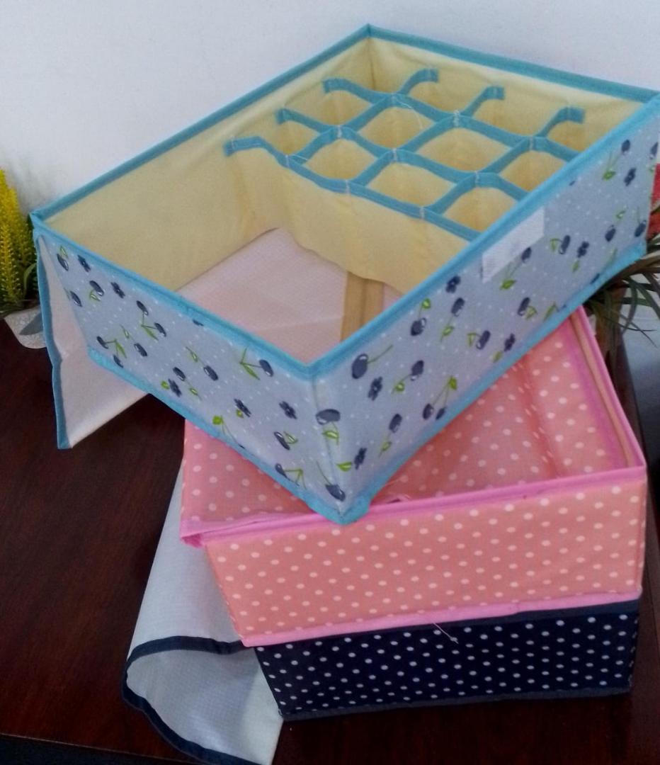 DRAWER ORGANISER CLOTHES - FOLD ABLE UNDERWEAR ORGANISER AND SOCK ORGANISER, BRA ORGANISER FABRIC DRESSER DRAWER ORGANISER DIVIDER FOR SOCKS, BRA, UNDERWEAR, TIE