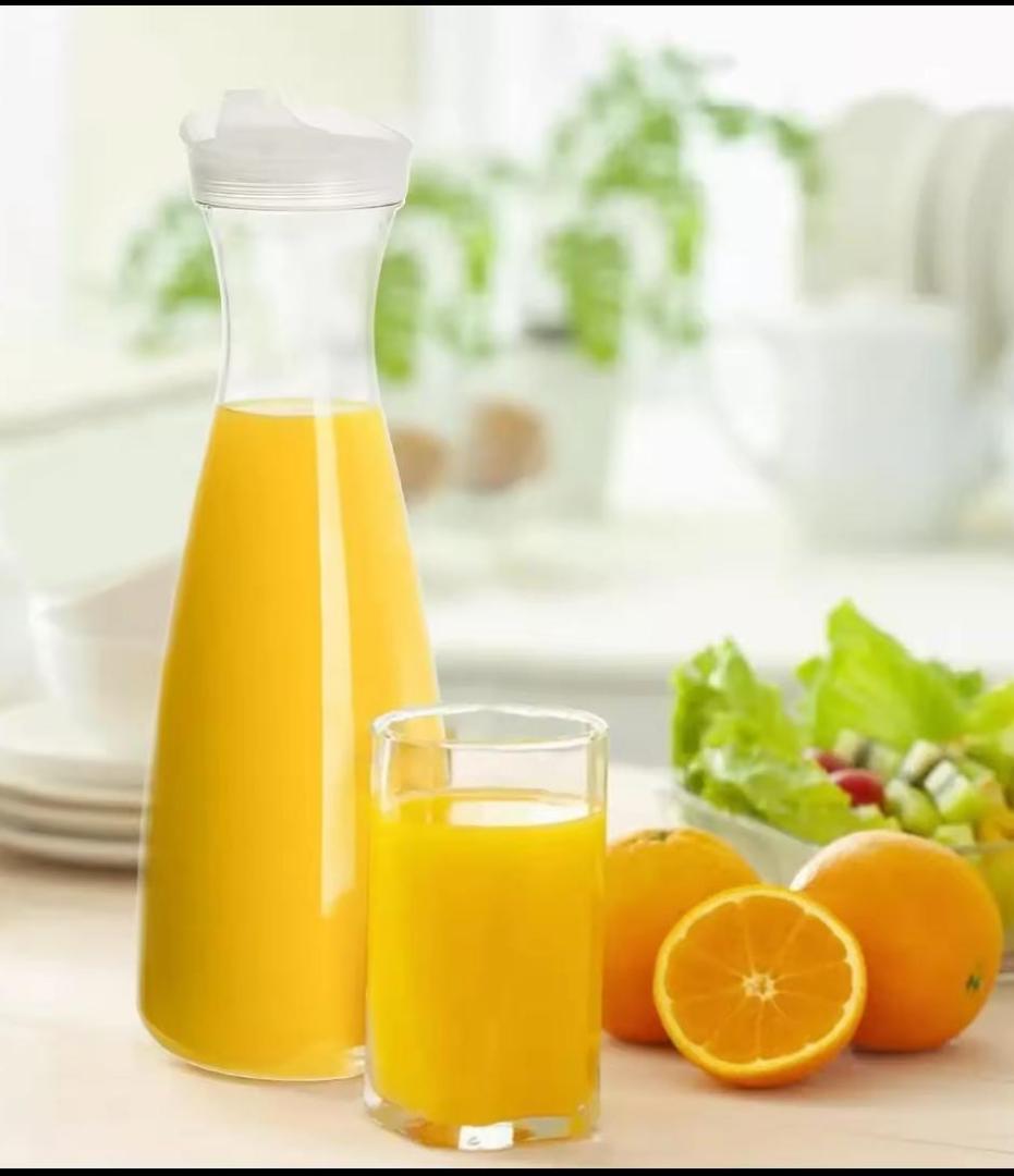 Juice Carafe 1.5 liters with Lids Airtight Drink Pitcher for Fridge Storage Easy Pour Milk Container Beverage Bottles for Bar Freezer