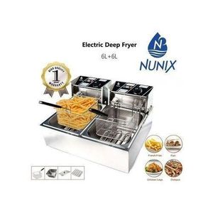 Nunix Commercial Chips Flyer 6L Double Deep Fryer Potato Chip Fryer Electrical