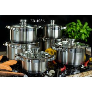 EDENBERG 12pc Edenburg Stainless Steel Cookware