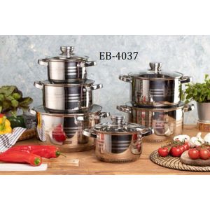 EDENBERG 12 pc Stainless Steel Cookware