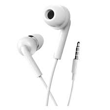 White Oraimo Earphones with Strong Pure Bass, HD Sound with Mic, ultimate comfort eartips