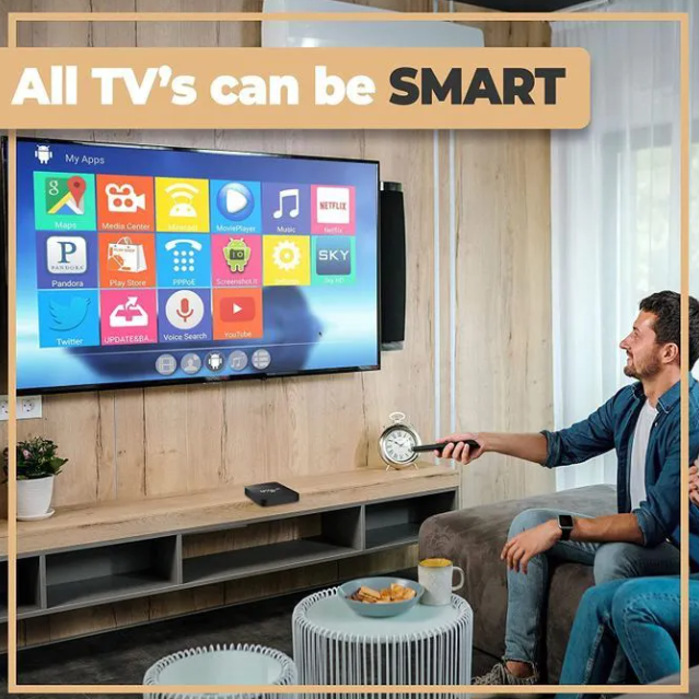 MXQ Pro 4K Android TV Box, Smart 4K Streaming Device with Android 12, 2GB RAM + 16GB Storage, Wi-Fi/Ethernet, Supports Android Apps, HDMI, Bluetooth, USB Ports, Wireless Mouse/Keyboard compatibility