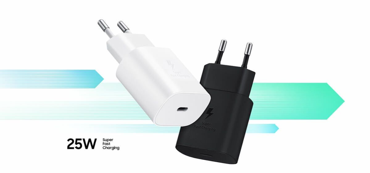 Samsung 25W Black 2-pin, Type-C to C Fast Charger Adapter/Header, USB-C Output, Compatible with Galaxy A15, A25, A05s, S20 FE, S23 FE & All Type-C Devices
