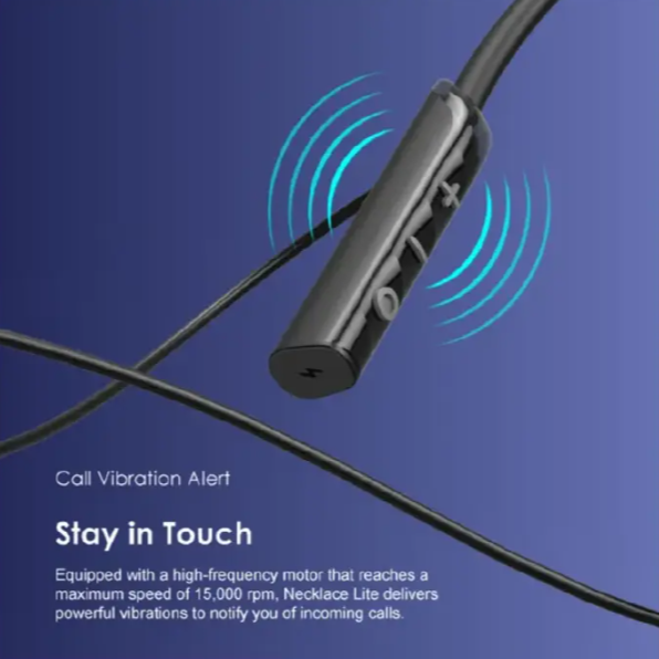 Oraimo Necklace Lite, Wireless Neckband Headphones with Call Vibration, Dual Device Connection, Noise Reduction & IPX4 Waterproof Design