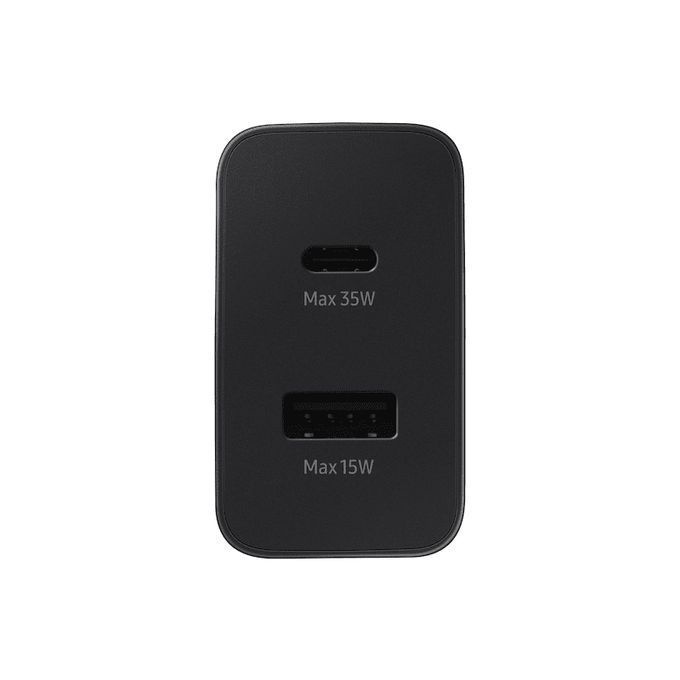 35W Samsung Dual header with two output ports, USB-A 15W max & USB-C 35W max, black