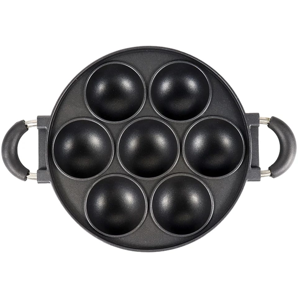 7hole Vitumbua Cooking Cake Pan Cast Iron Omelette Pan Non-Stick Cooking