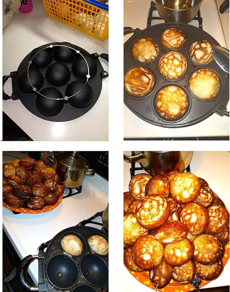 7hole Vitumbua Cooking Cake Pan Cast Iron Omelette Pan Non-Stick Cooking