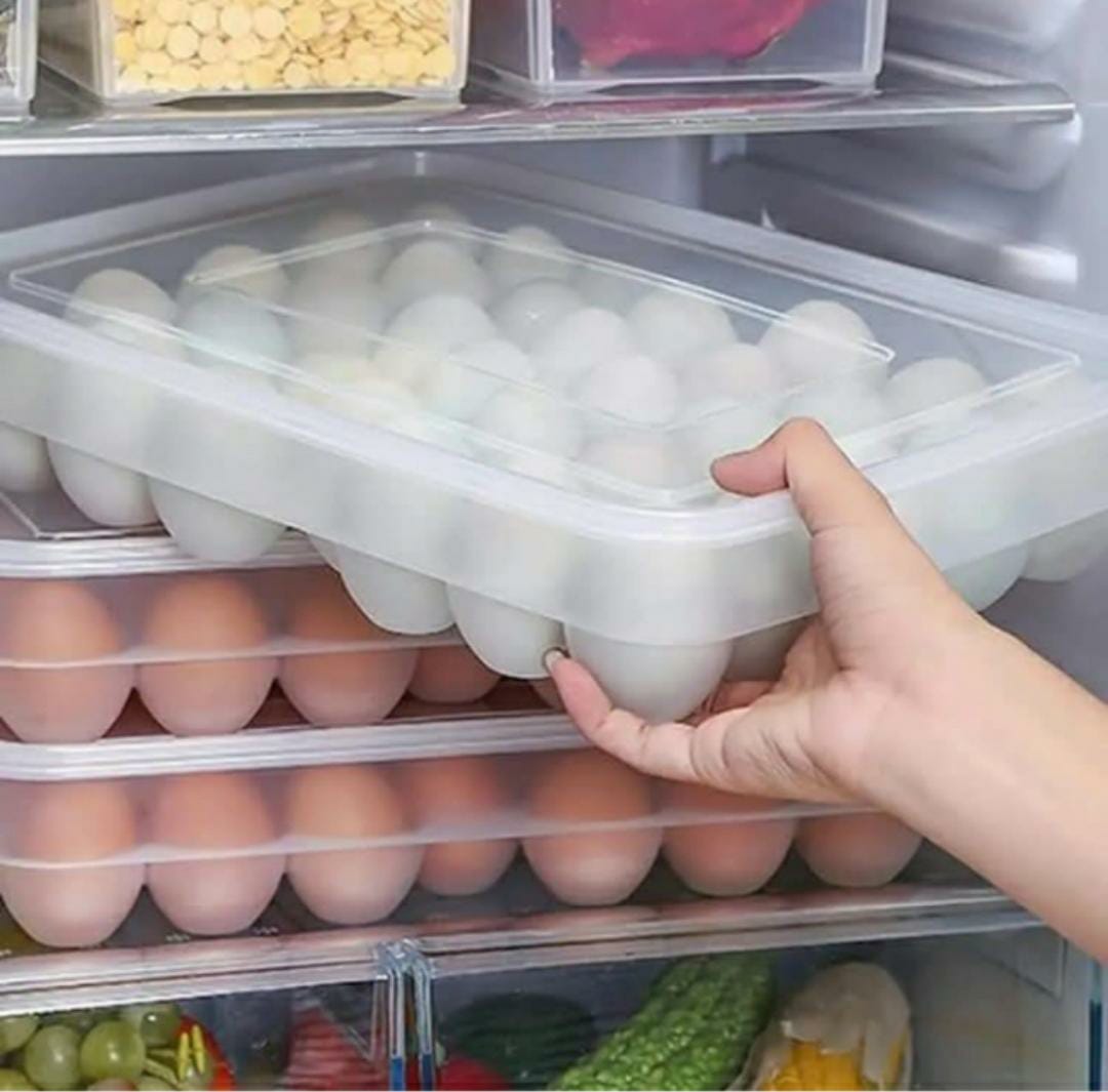 34 Grids Plastic Egg Storage Containers Box Refrigerator Organizer Drawer Egg Fresh-keeping Case Holder Tray Kitchen Accessories