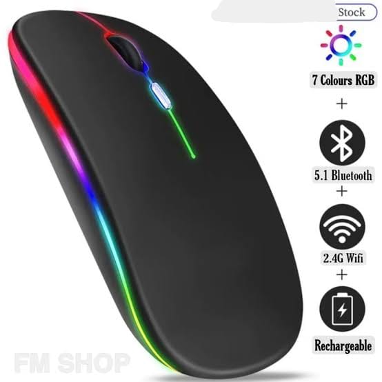 Wireless Mouse RGB Rechargeable Bluetooth Mouse Ultra-Thin 2.4G USB Mous Mute Mouse Mice For PC Laptop Computer Mause