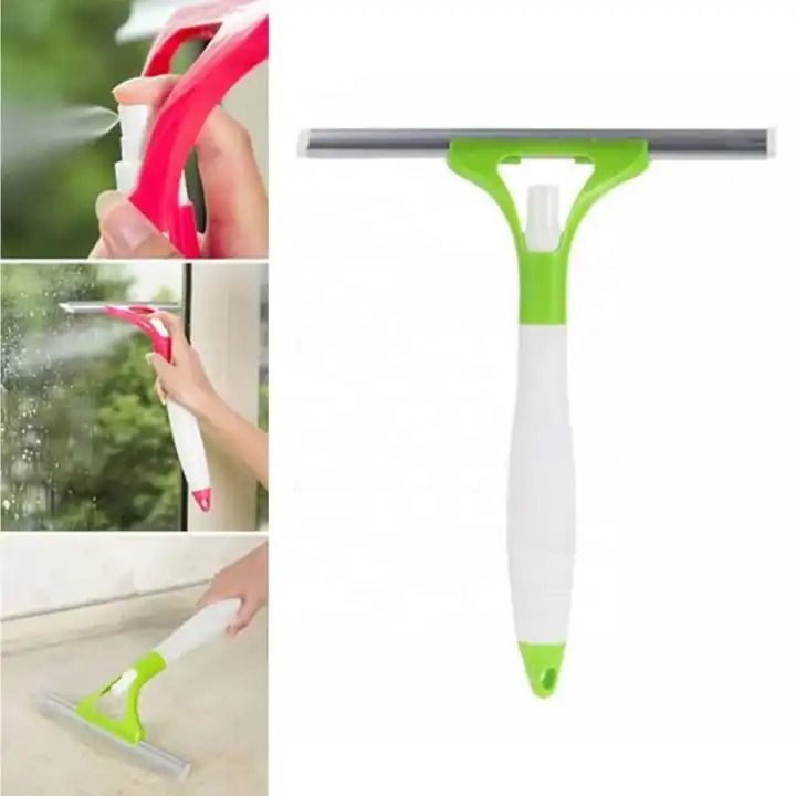 Multipurpose Hand-held Spray Bottle Window Glass Cleaner Squeegee