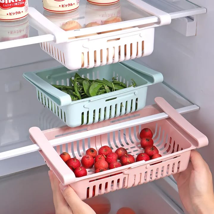 New arrival Kitchen Organizer Supplies Kitchen Refrigerator Storage Rack Fridge Freezer Shelf Holder Pull-out Drawer Home Space Saver