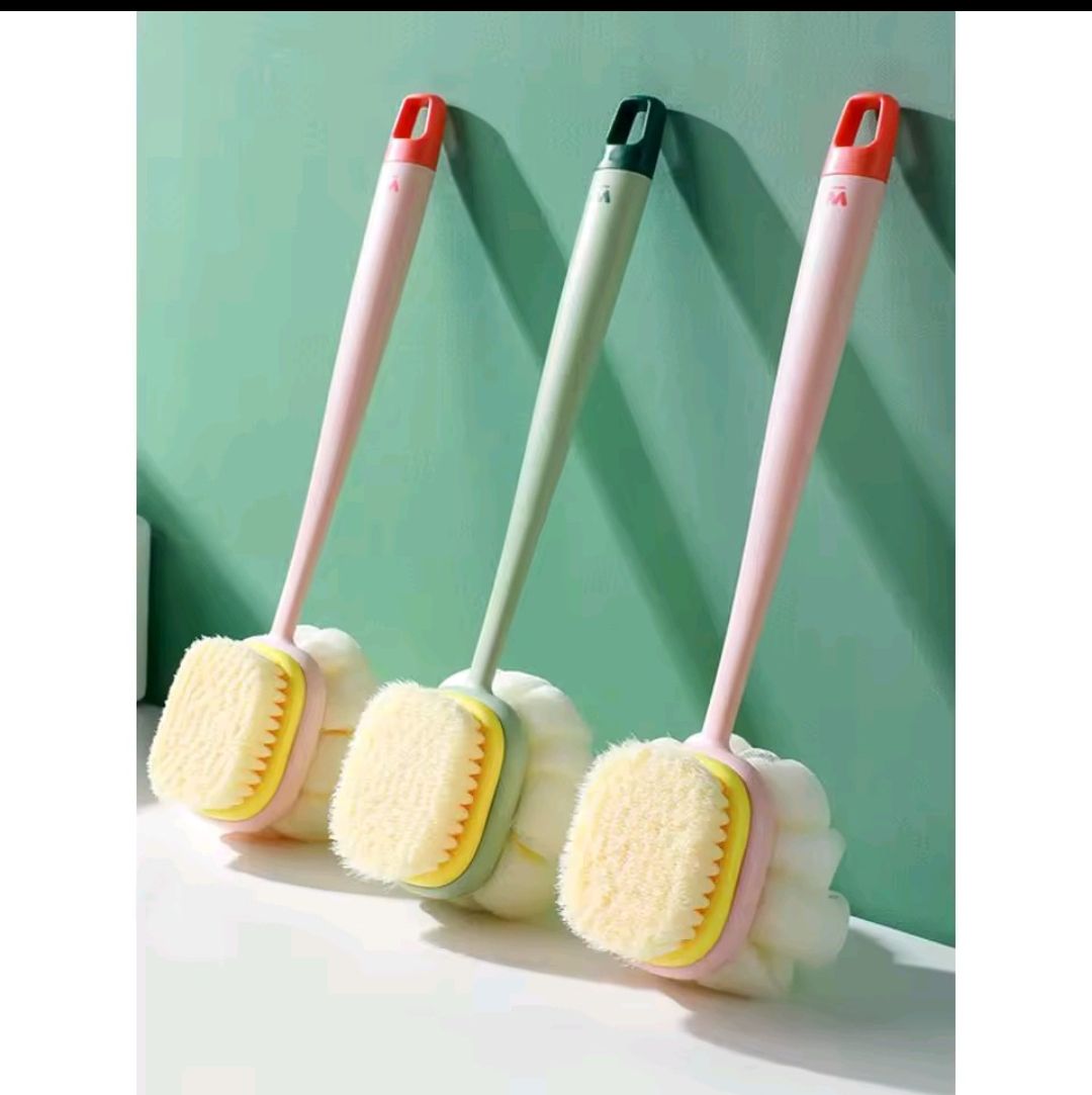 QUALITY!!!!!!!!!!!!!! Double sided Bath scrubber brush with handle for both for kids and adults 

For clean smooth skin