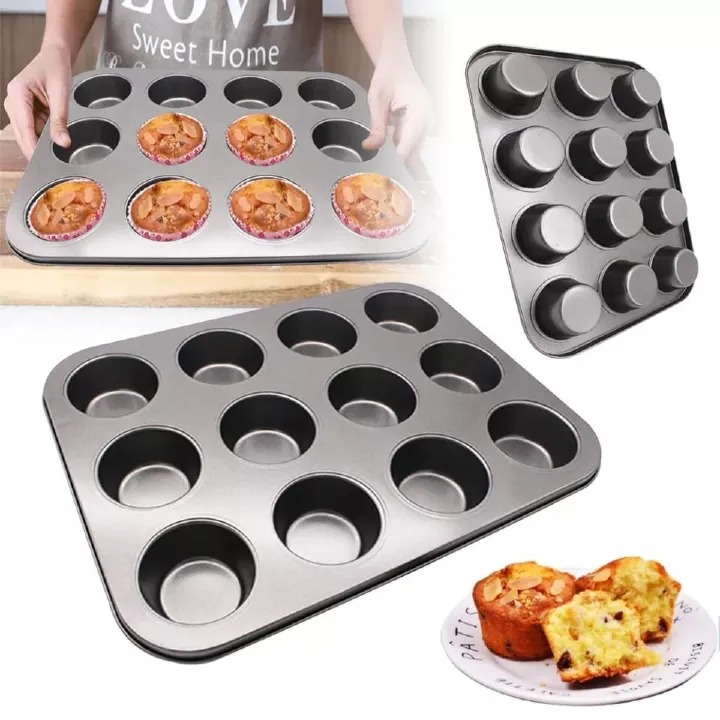 OFFER 12 Hole Muffin /Cup / Queen Cake Baking Tray - Non Stick Kitchen & Dining room appliances