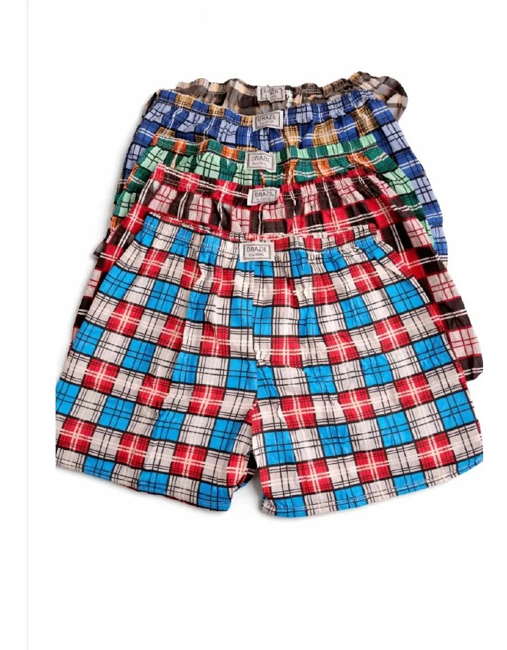 Offer Offer!!! FREE SIZE!! 3Pcs cotton Male boxers Cotton - Breathable Man Boxers.Finest Quality Pure Cotton Checked Men's Boxers Very Comfortable Plaid Men Underwear.