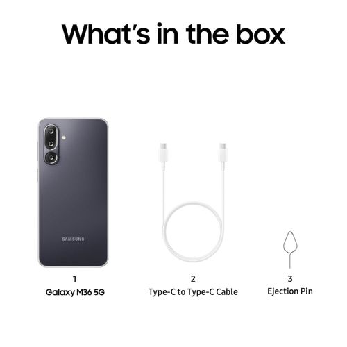 NEW ARRIVAL SAMSUNG M36,6.7 INCHES WITH CORNING GORILLA GLASS VICTUS+ , 8/128 GB ,50MP CAMERA,SUPER AMOLED SCREEN,.7.7MM THIKNESS, 5000MAH BATTERY,DUAL SIM CARD