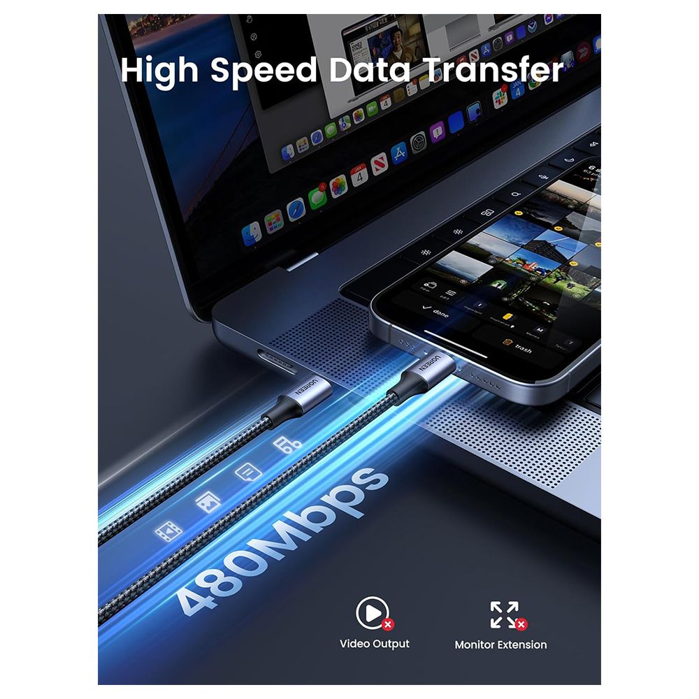 UGREEN USB-C 60w PD Cable - 2 Meters