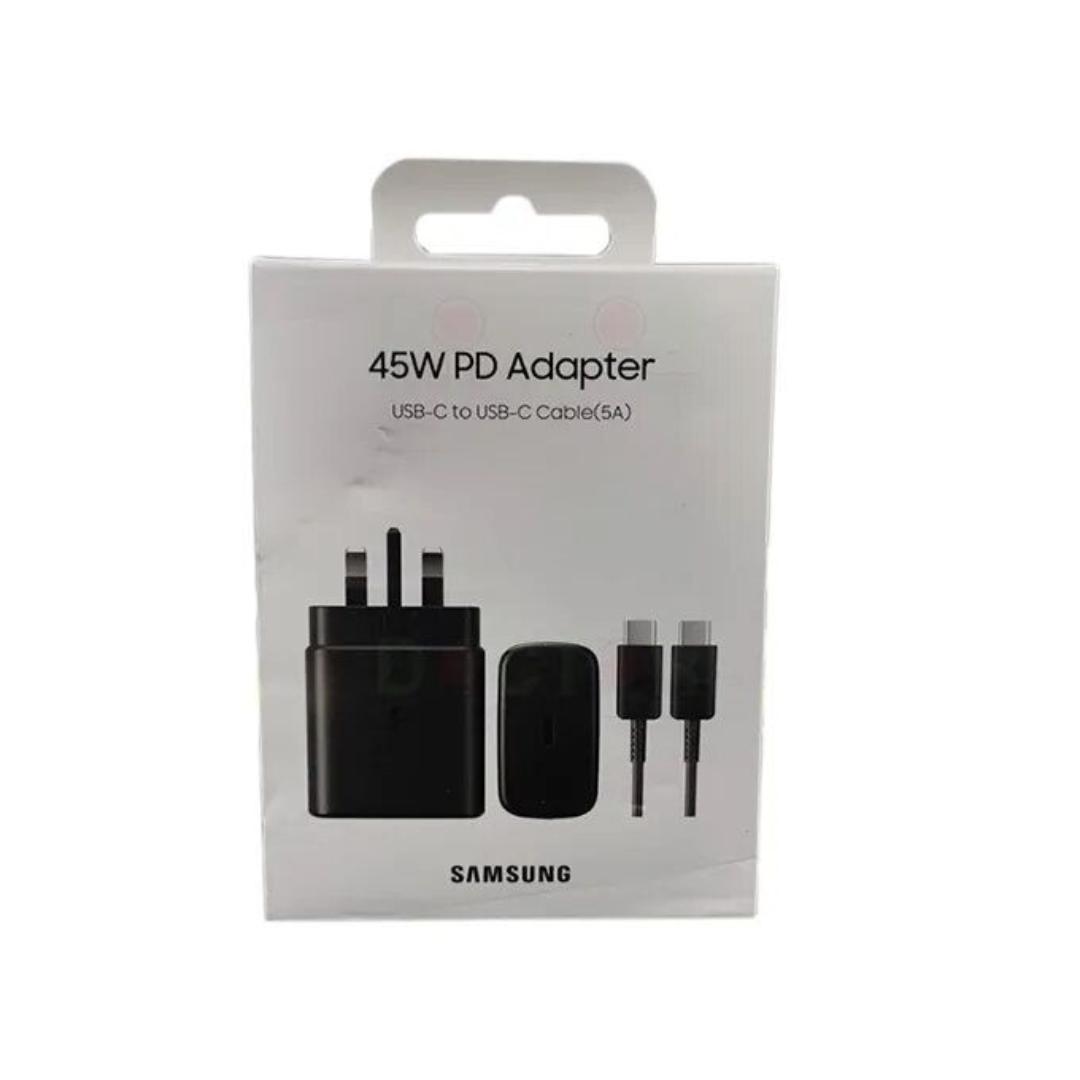 Samsung 45W Super Fast USB-C Travel Wall Charger Adapter with Type-C to Type-C Cable for Fast Charging Compatible with Samsung Galaxy Smartphones, Tablets, and USB-C Devices
