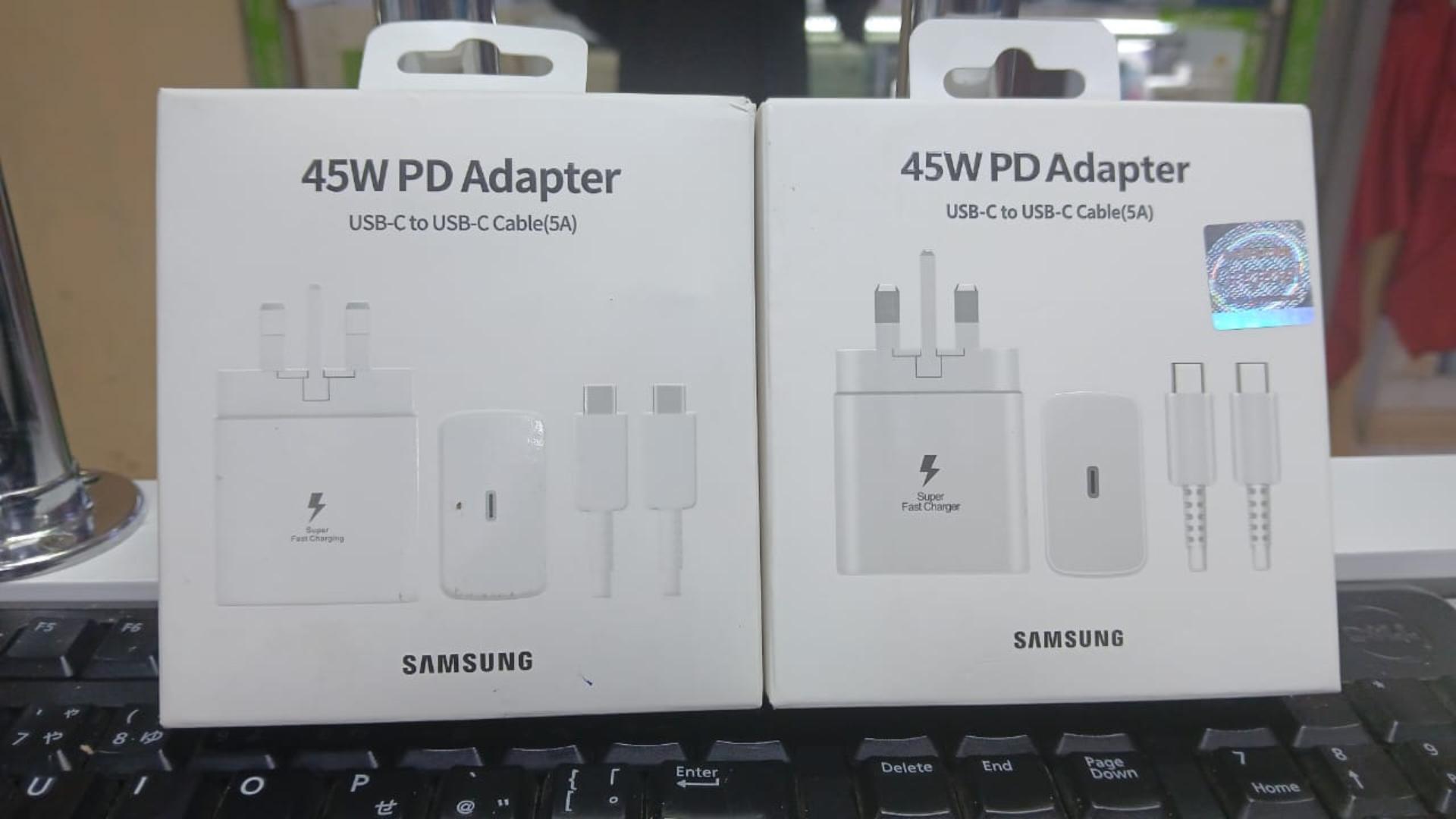Samsung 45 Watts Super Fast USB-C Travel Wall Charger Adapter with Type-C to Type-C Cable for Fast Charging Compatible with Samsung Galaxy Smartphones, Tablets, and USB-C Devices