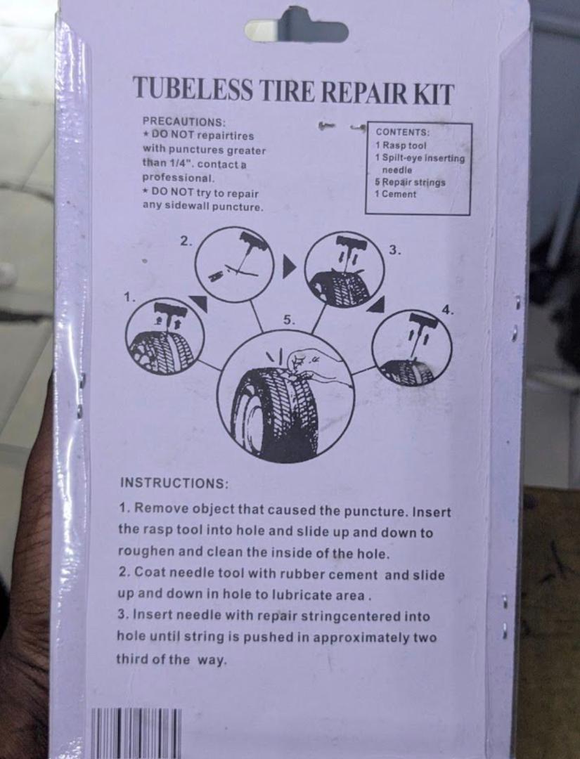 11pcs Tubeless Tyre Tire Emergency Puncture Repair Kit Patch Car, Motorcycle, and Electric Scooter Tire Patch Exterior Puncture Tool with Rubber Solution Glue