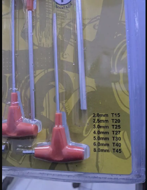 7-Piece Durable T-Handle Allan Key Wrench Set (2mm - 8mm, T15 - T45)