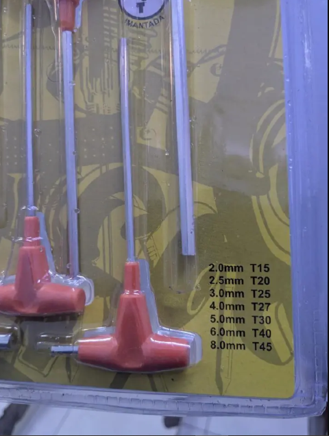 7-Piece Durable T-Handle Allan Key Wrench Set (2mm - 8mm, T15 - T45)