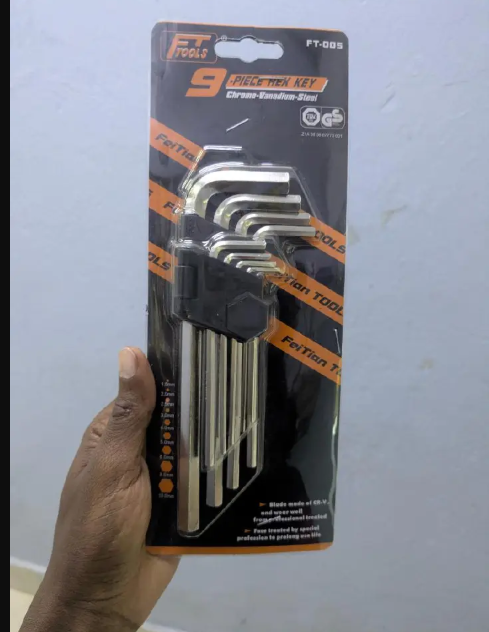 FT TOOLS 9-Piece Allen Hex Key Set (1.5mm - 10mm)