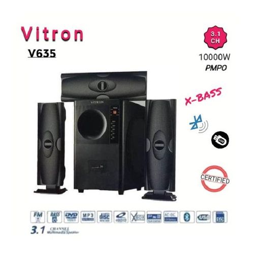 Vitron V635 HOME THEATRE Woofer SYSTEM 3.1CH Bluetooth Multi-Media Music System With Remote
