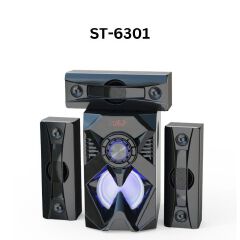 Sinatech ST-6301 3.1CH 20000W PMPO SUBWOOFER SPEAKER SYSTEM BLUETOOTH/FM/SB/USB - BLAC