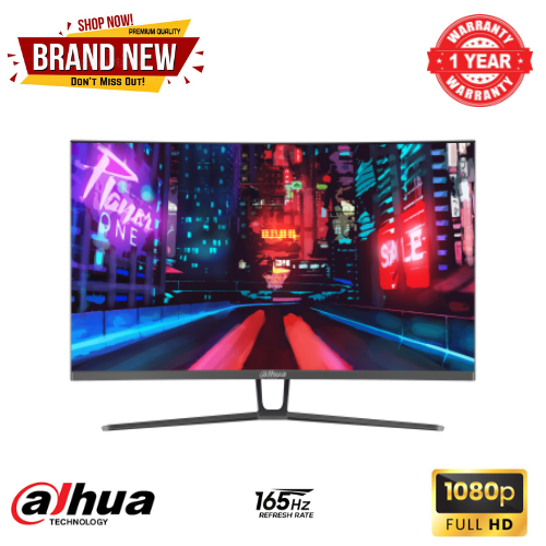 Brand New Dahua E230C 32 Inch FHD  1920x1080 Curved Gaming Monitor 1500R curvature 165Hz Refresh rate 1ms  response time, Adaptive sync 300 nits Brightness 1 year warranty + Display Cable