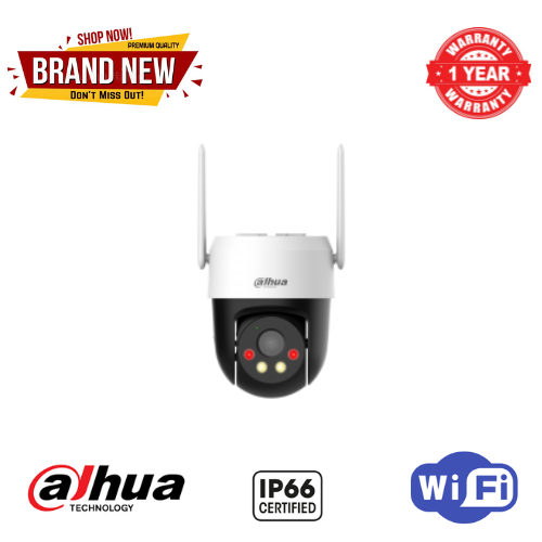 DAHUA PICOO A2 5MP Wireless Network PT Camera RJ45 Ethernet & Wifi Connectivity Smart PSS Player ConfigTool NVR Smart Player DMSS Management Software Micro SD card Built in Mic & Speaker Full Color