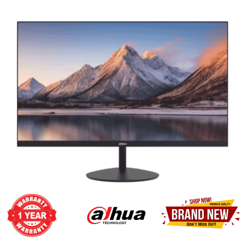 Brand New DAHUA A200Y 23.8" Monitor , 1920×1080 (FHD) Resolution, 1 × VGA (1080p@60 Hz), 1 × HDMI 1.4 (1080p@100 Hz), 1 Year Warranty + Free USB Flash Drive 8GB