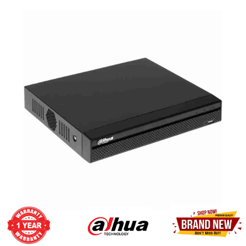 DAHUA NVR1108HS-8P-S3/H: 8CH NVR with 8 PoE ports, 8MP(4K) support, HDMI/VGA output, 2×SATA (8TB each), H.265+, 2×USB, Gigabit LAN, Embedded Linux OS, 130W PoE power.